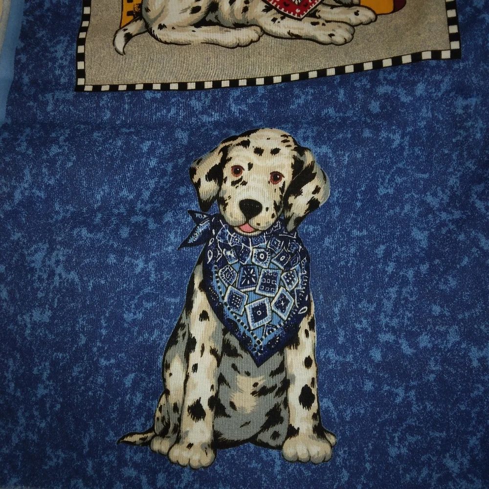 FABRIC Spring Industries Fire Dogs Dalmations 1 panel 35 in. cotton quil…